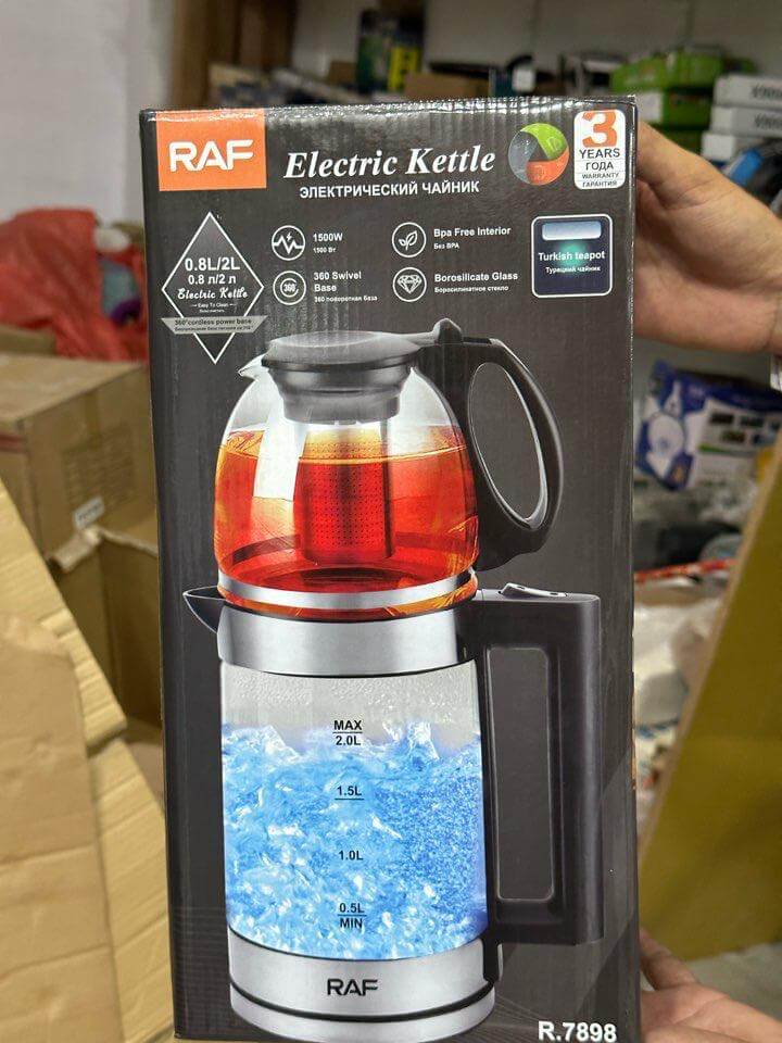 RAF Electric Kettle with Turkish teapot