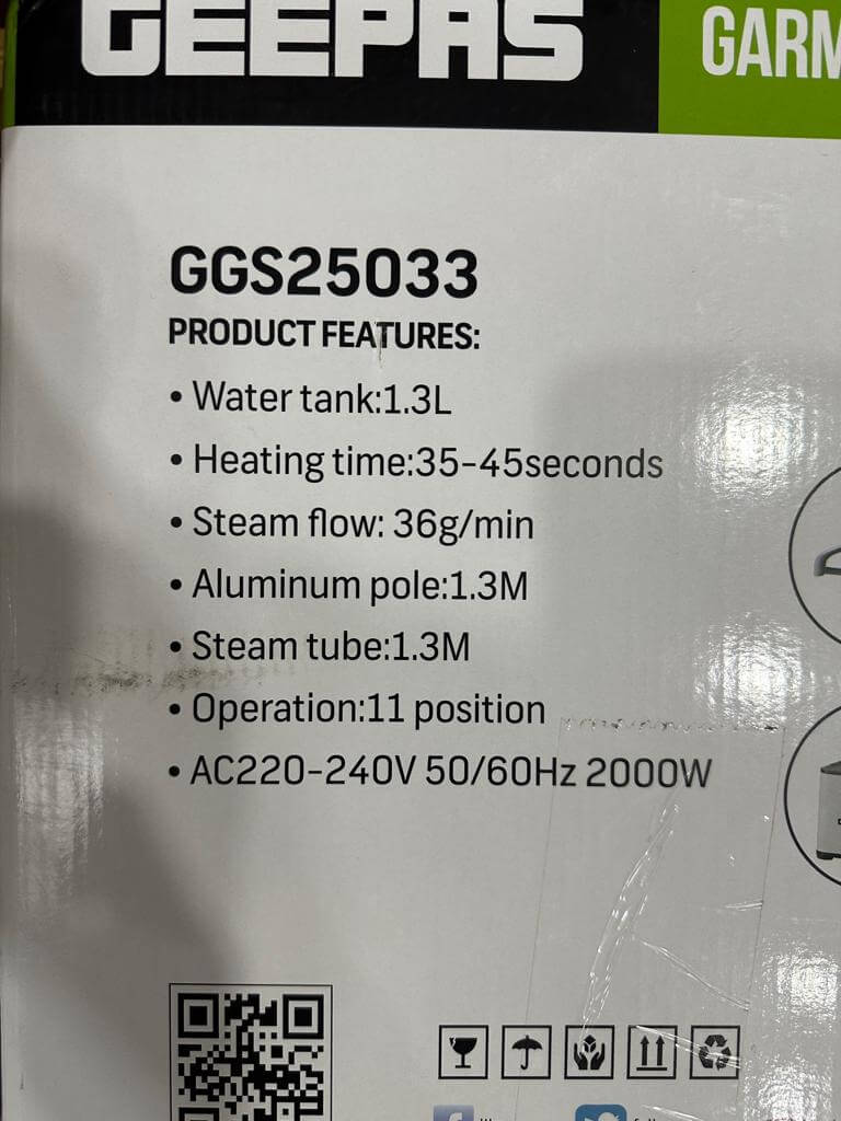 Original Garment Steamer, Thermostat Protection, GGS25033 - 1.3L Water Tank, Powerful Steam, Aluminium Pole, Heating Time: 35-45 Seconds,