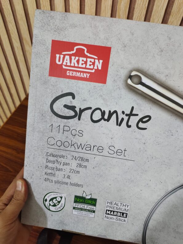 UAKEEN German 11 Pieces Granite Cookware Set