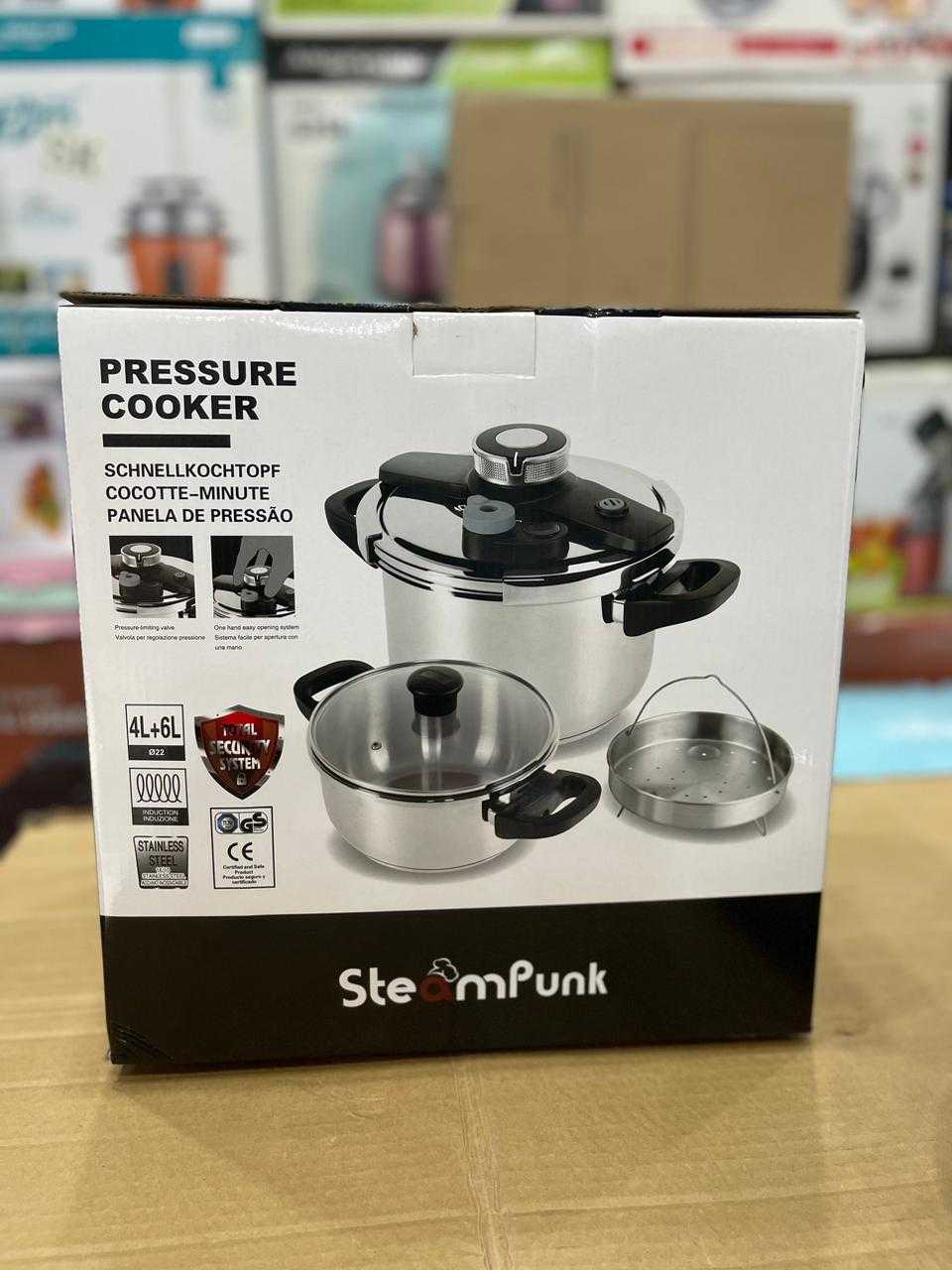 Steam punk Pressure cooker 6+4L